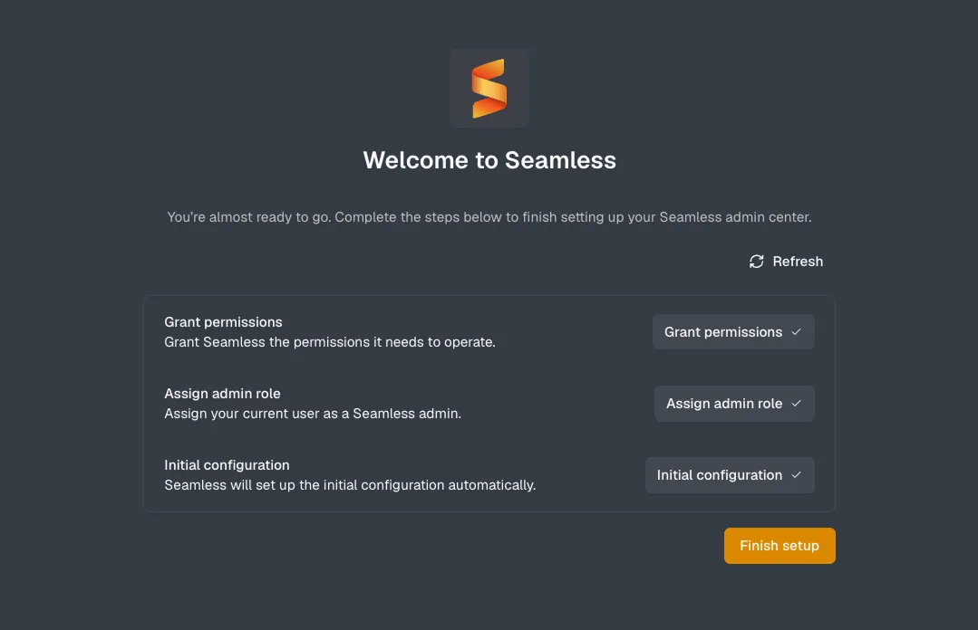 Registrierung im Seamless Admin Center